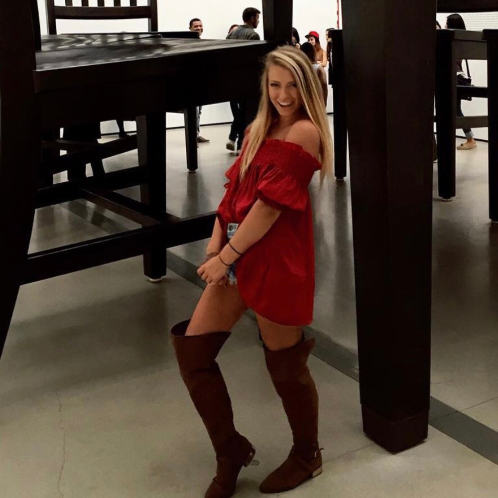 Burnt Red / Orange off the shoulder top